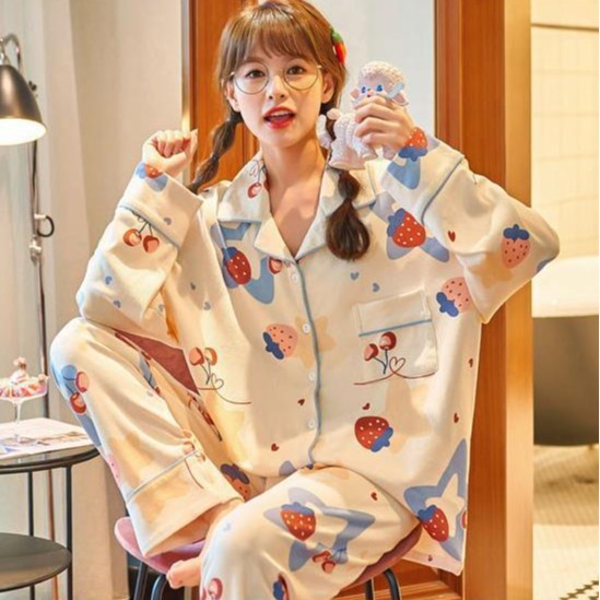Pijamas de Primavera y Otoño para Mujer, Estilo 2025, Conjunto de Dos Piezas de Manga Larga, Talla Grande, Informal, Bonito, Conjunto para Estar en Casa en Otoño e Invierno