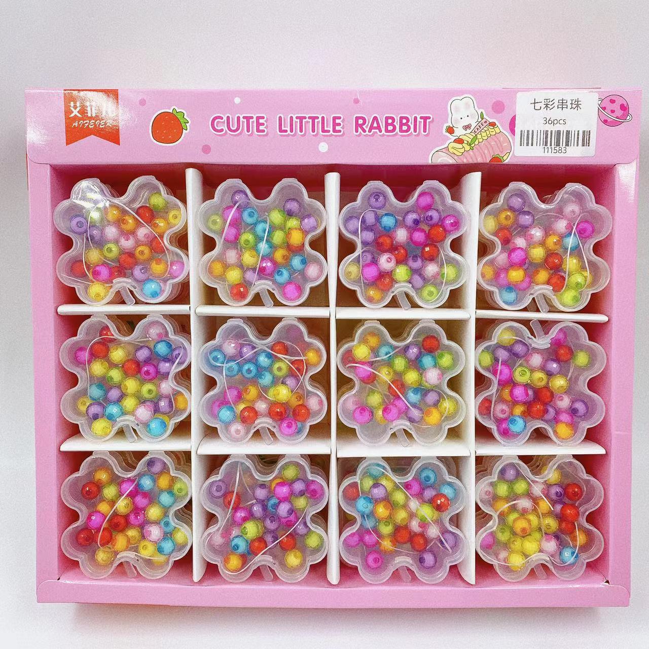 Caja de juguetes para niños con cuentas hechas a mano Diy material paquete niña con cuentas brazalete puzzle caja de juego colorido