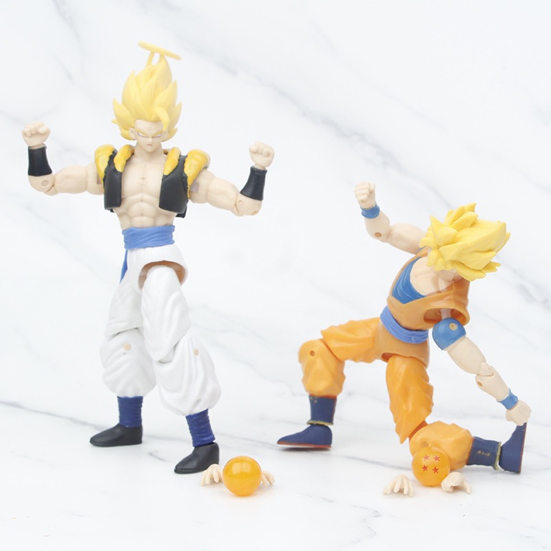 La articulación se puede mover versión simple Dragon Ball Black Haior Wukong caja de color ventana abierta azul Dragon Ball caja modelo de figura al por mayor