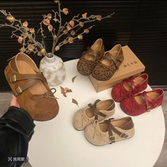 一字扣带小香风蝴蝶结温柔鞋2025年新款芭蕾舞鞋百搭平底玛丽珍鞋