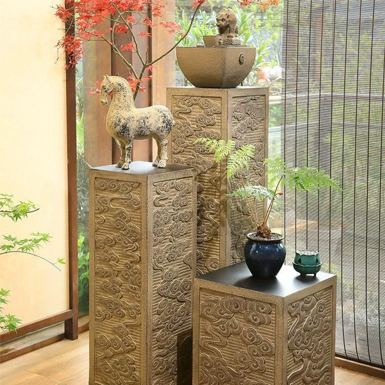 Новая декоративная колонна в китайском стиле с благоприятными облаками, украшение для гостиной в помещении, антикварные напольные украшения, двор, сад, основание для горшечных растений