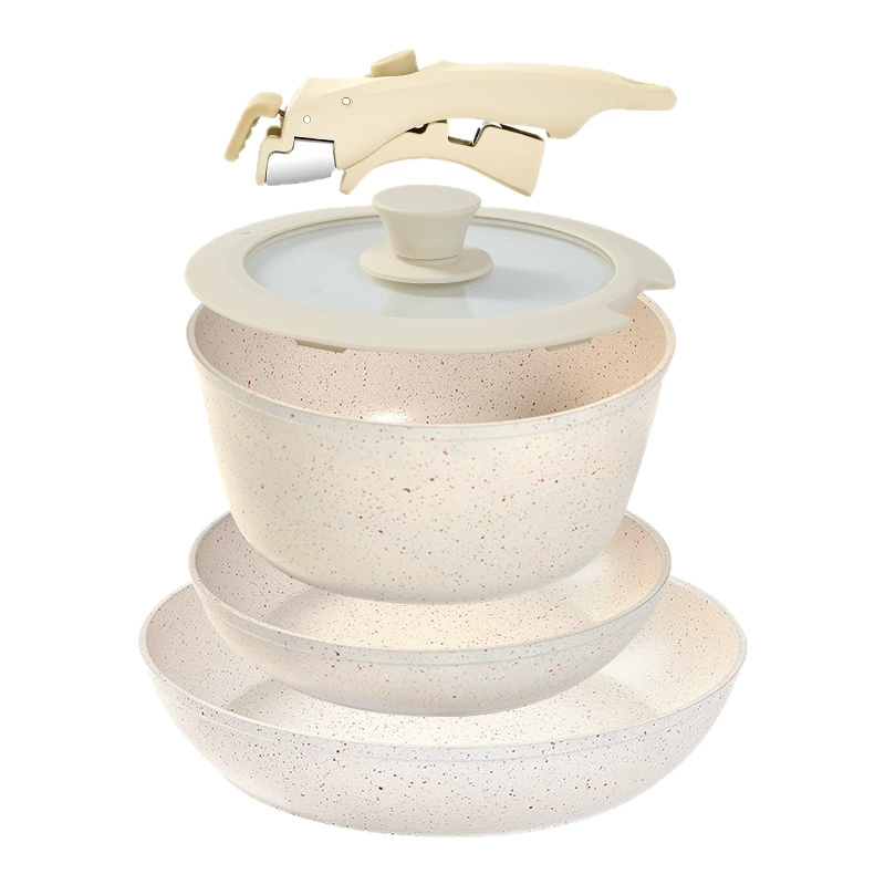 Cross-border detachable handle pot Household pot set Non-stick pan Frying pan Frying pan Maifanshi pan Wholesale
