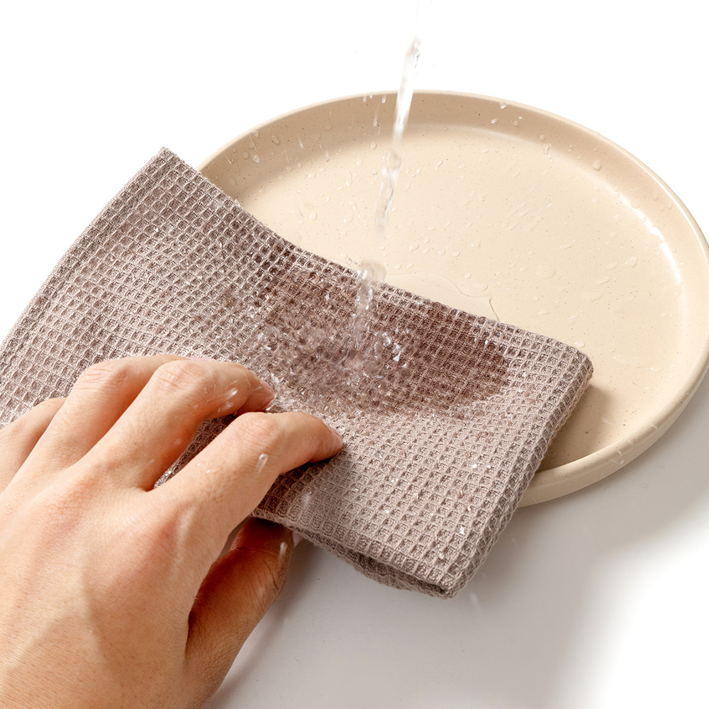 Etiquetado transfronterizo algodón toalla de cocina waffle simple piña toalla cuadrada multifuncional toalla de limpieza