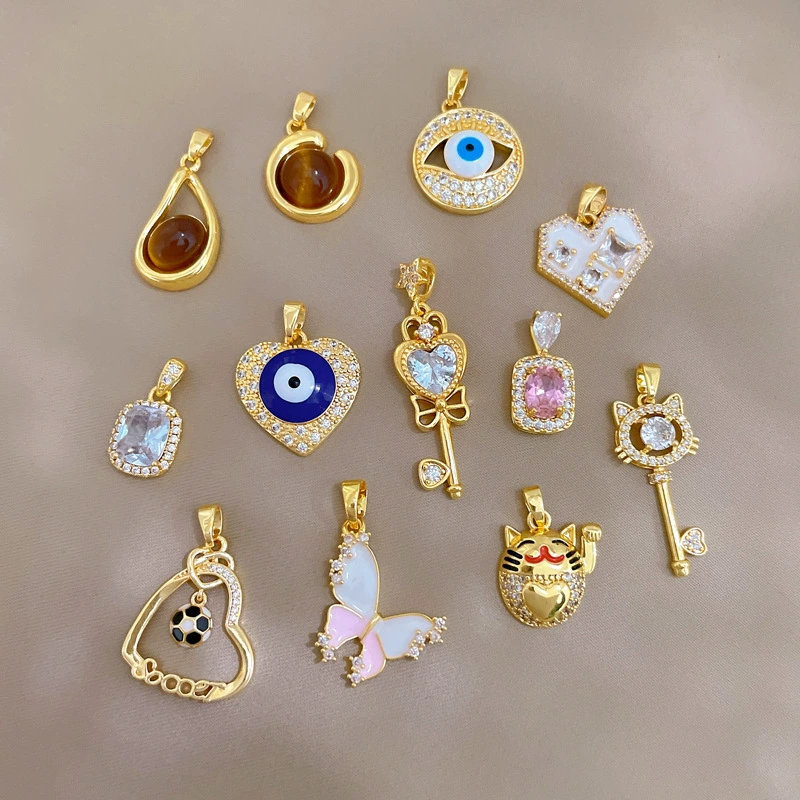 (Cross-border trading), copper accessory handmade, pendant, accessories, high-quality style, DIY, micro incrustation