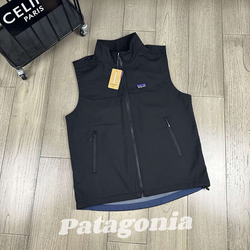 pata巴塔秋冬季户外防风防泼水软壳外套纯色立领加绒宽松马甲背心|undefined