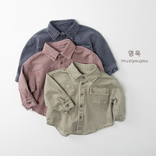 儿童长袖衬衫2025秋季新款男女童韩版宽松休闲衣服宝宝百搭上衣潮
