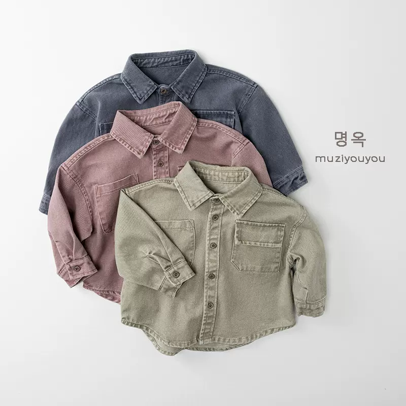 儿童长袖衬衫2025秋季新款男女童韩版宽松休闲衣服宝宝百搭上衣潮