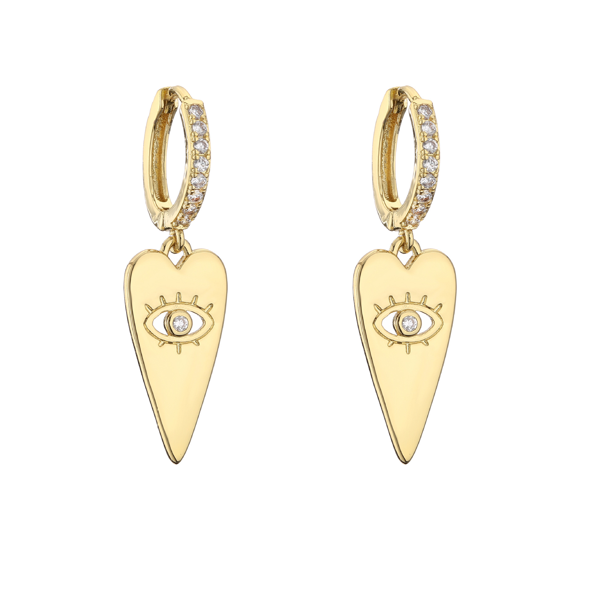 10g Weight Zircon Inlay Material Earrings Classification Wedding, Birthday Occasion Copper Material Geometric Pattern Women'S Gender Plating Design Fashion Style Fashion Geometric Plating Copper Zircon Earrings 无