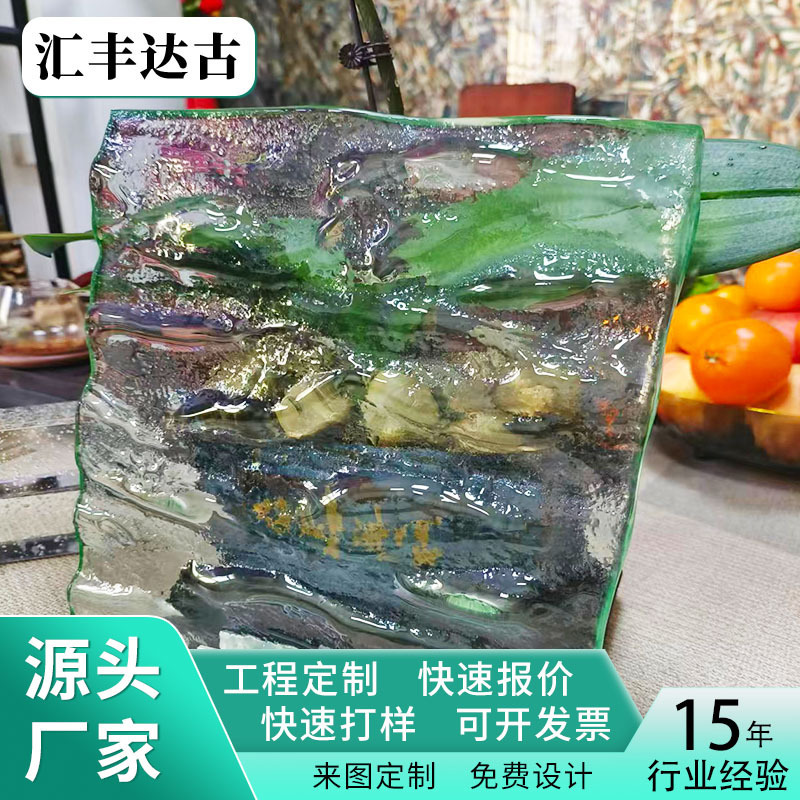 Guangzhou Manufacturer Customizes Water-Patterned Die-Cast Hot-Melt Glass Hotel Background Wall Glass Partitions and Artistic Glass Wholesale Guangzhou Manufacturer Customizes Water-Patterned Die-Cast Hot-Melt Glass Hotel Background Wall Glass Partitions and Artistic Glass Wholesale