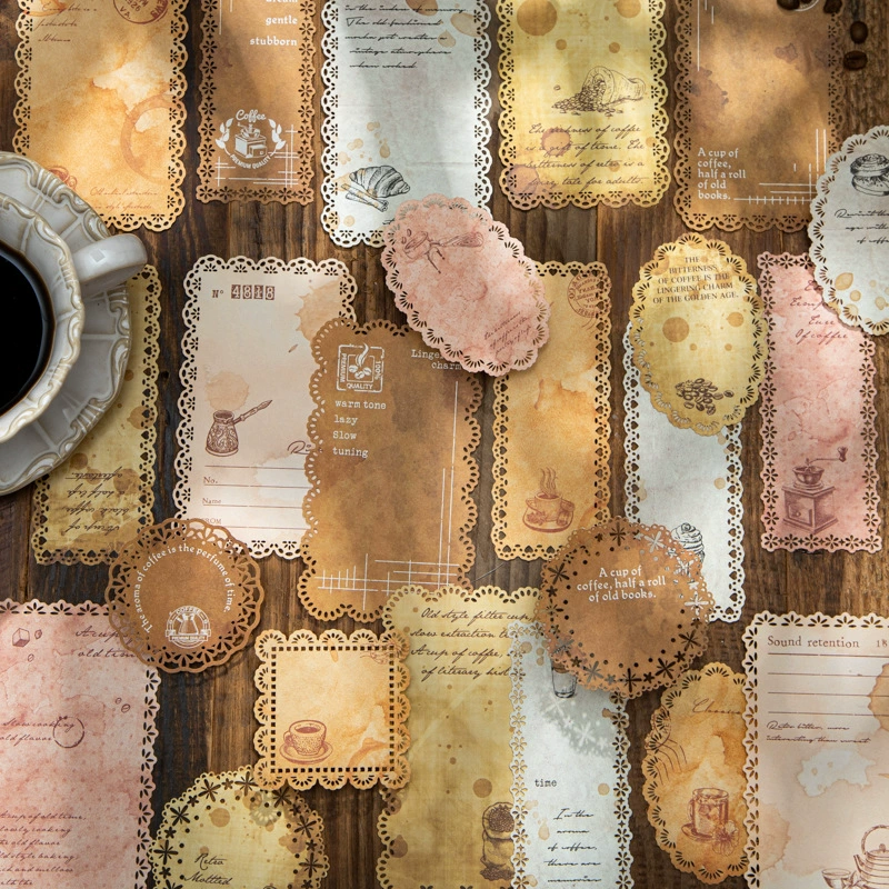 Красивый день, кружевной полый материал, бумага, серия ароматов кофе, ретро-ручная работа, декоративная основа для коллажа