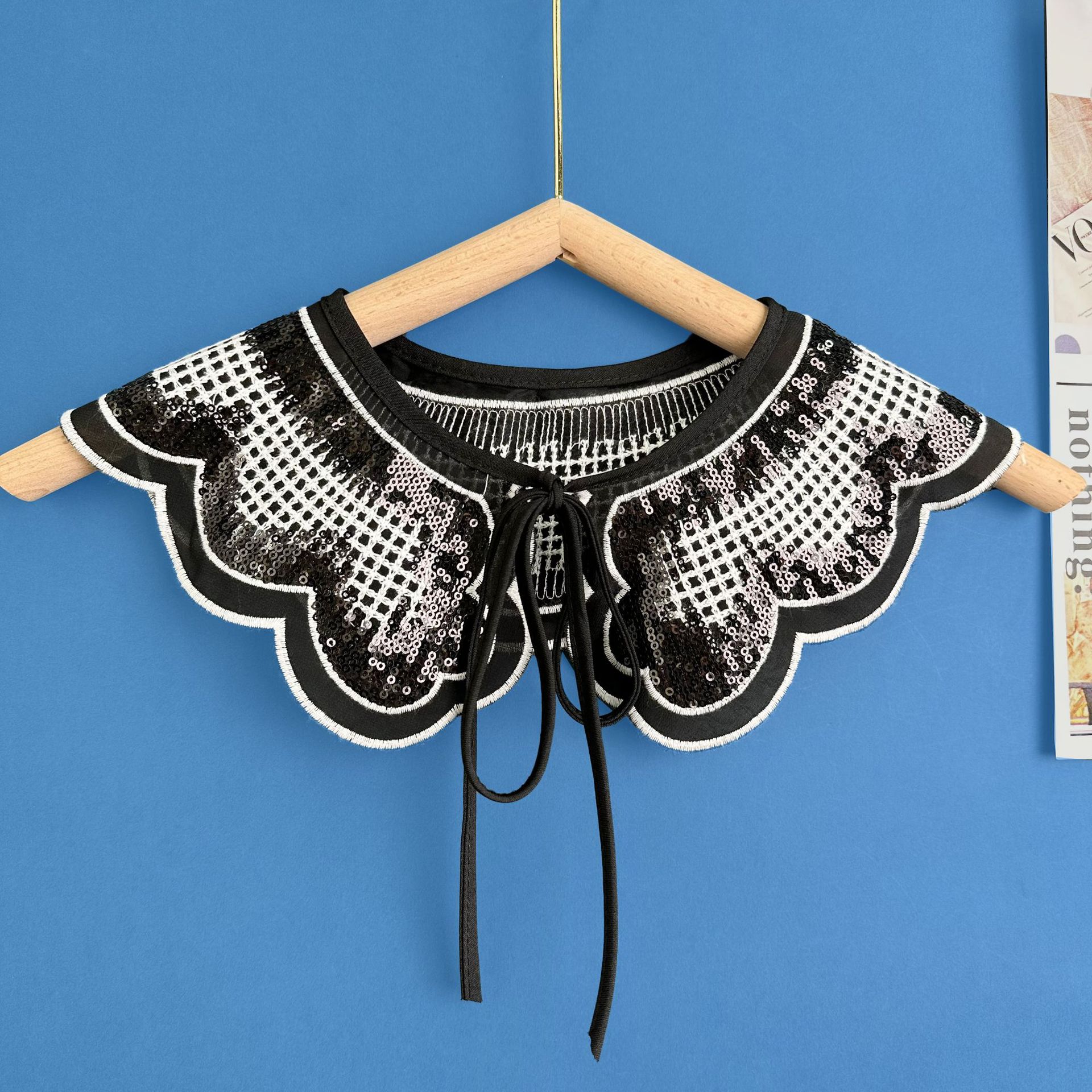 Otoño e invierno imitación de lana bordada cuello falso de los niños camisa de vestido suéter de encaje chaleco de estilo coreano cuello de muñeca