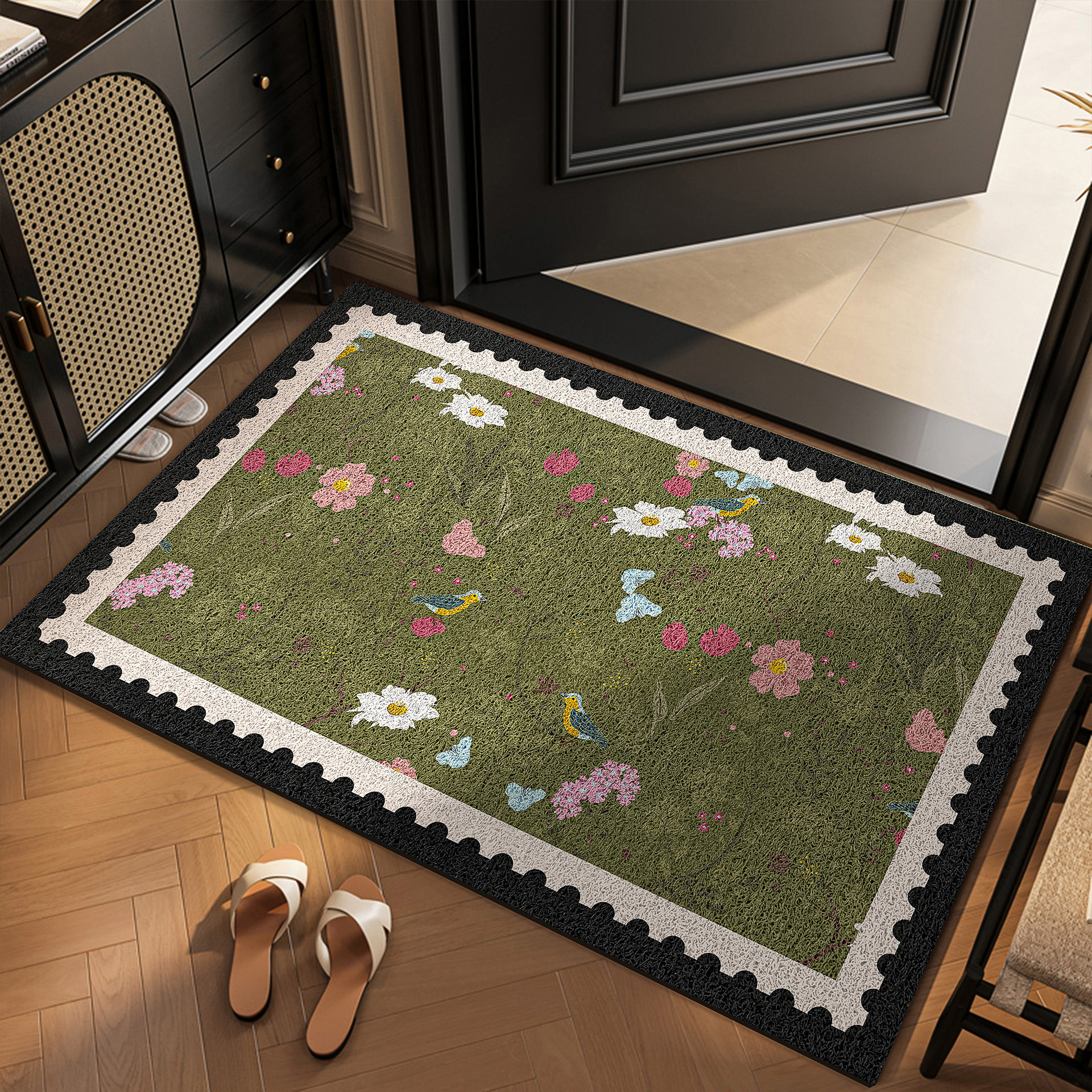 Alfombra de piso de puerta de entrada alfombra de pedal de puerta de entrada anillo de seda doméstico alfombra especial de puerta interior y exterior alfombra antideslizante