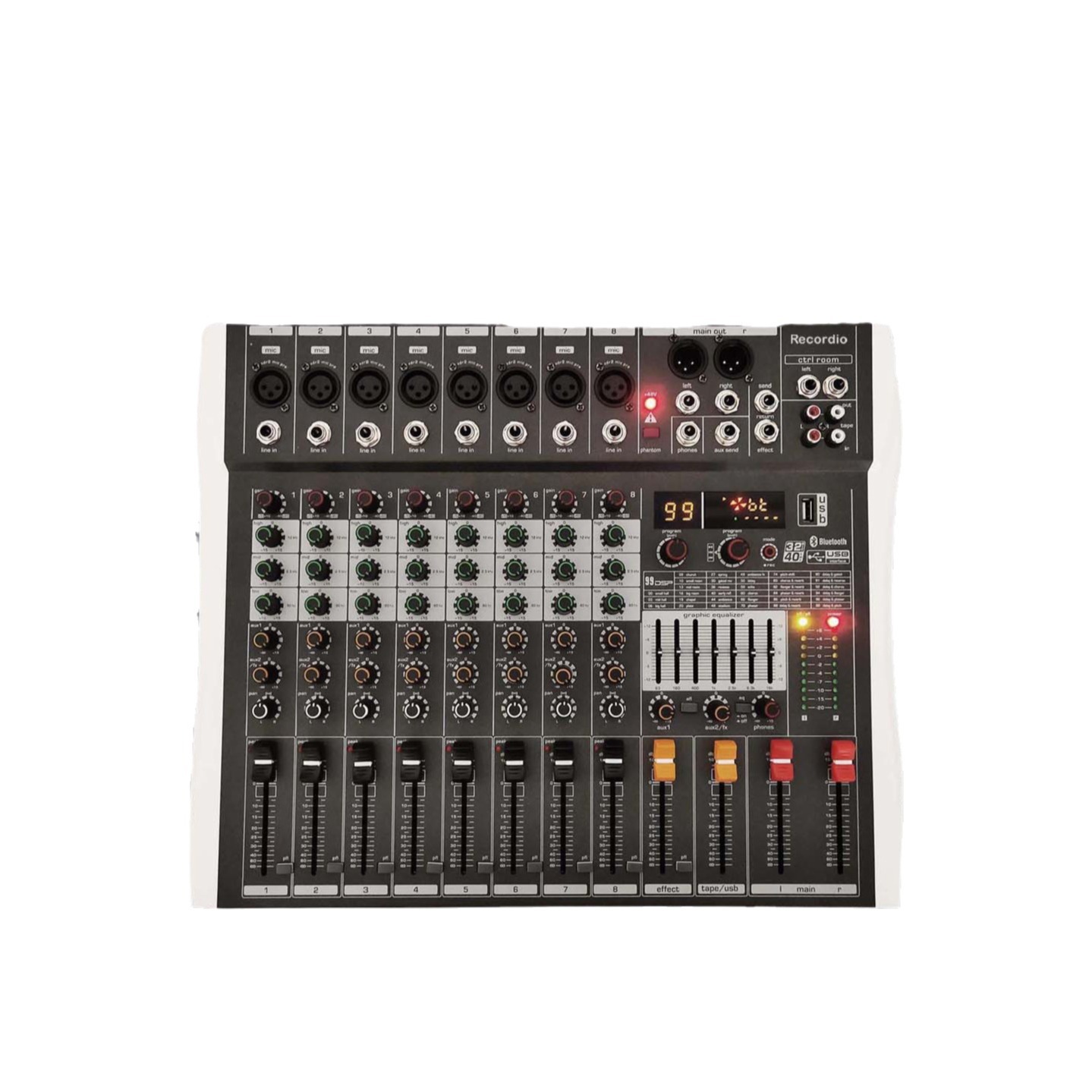 GAX-CY12 공장 도매 전문 12 채널 믹서 99DSP 블루투스 이퀄라이저 믹서 직접 공급