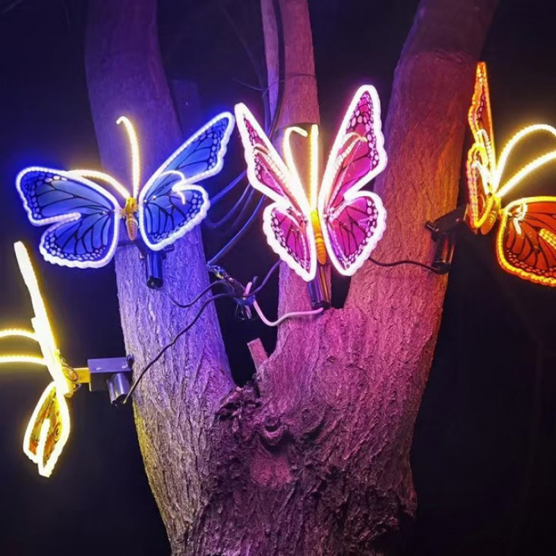 Outdoor Dynamic Butterfly Simulation Insect Decorative Lights for Parks, Squares, and Scenic Areas, Illuminating Butterfly Landscape Lawn Lights Outdoor Dynamic Butterfly Simulation Insect Decorative Lights for Parks, Squares, and Scenic Areas, Illuminating Butterfly Landscape Lawn Lights