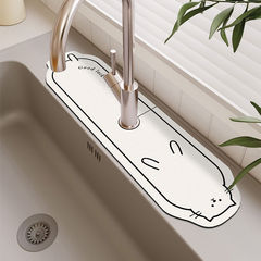 Diatomaceous Earth Water Absorbent Faucet Countertop Kitchen Drain Mat Narrow Edge Bathroom Sink Vanity Splash Mat