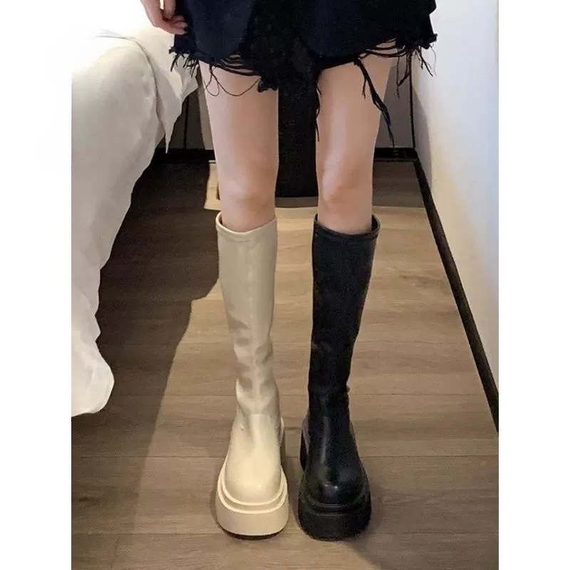 Горячая девушка не имеет колен сапоги рыцаря женский 2023 новый осенний и зимний кондитерский фон европейский и американский стиль показывает высокие и тонкие сапоги