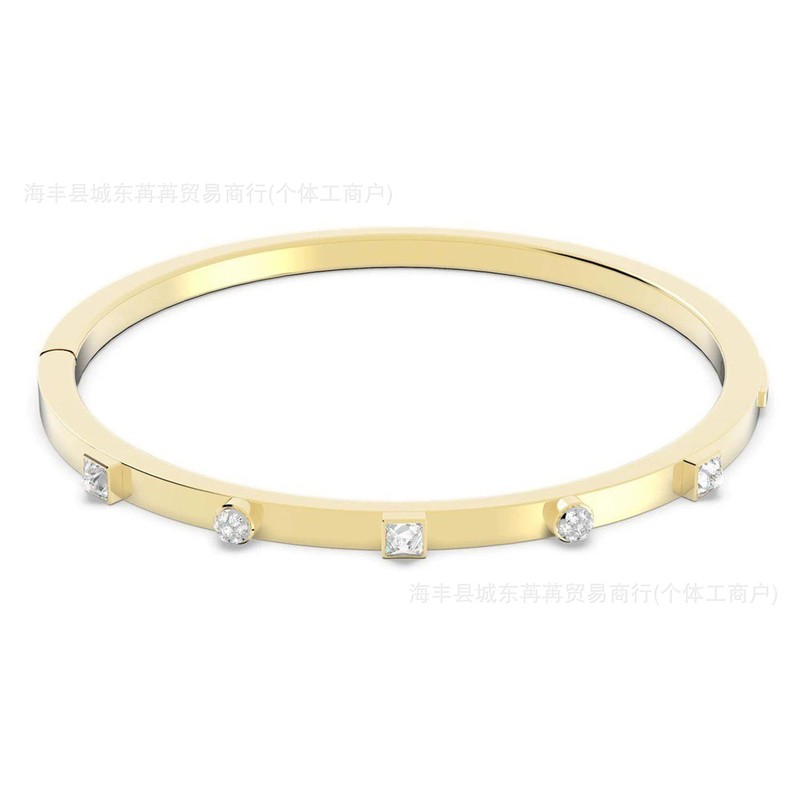 八角形手镯女水晶个性切割穿孔大小圈情闺蜜侣耳环玫瑰金礼物|undefined