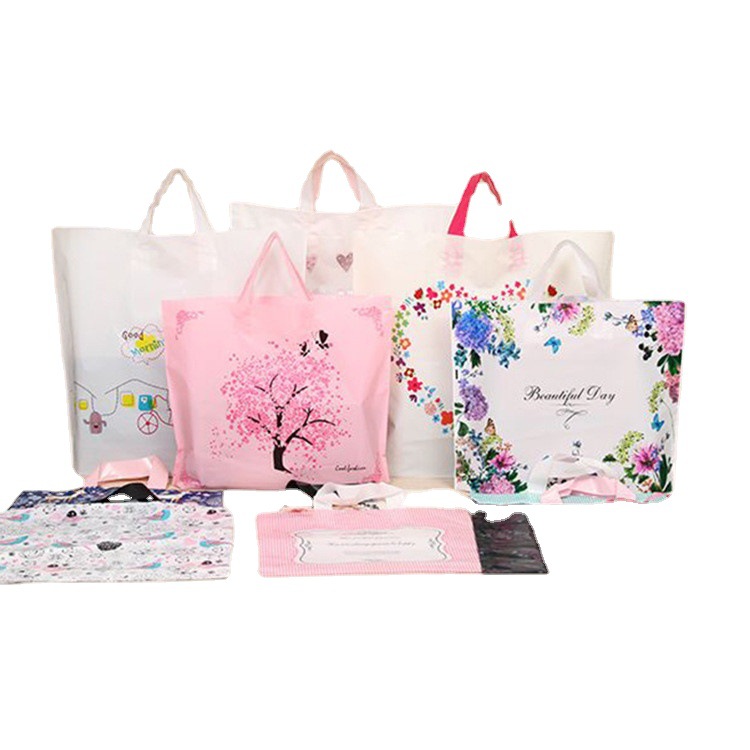Al por mayor tienda de ropa bolsa de ropa Bolso de Plástico engrosada bolsa de regalo colorido ropa para niños bolsa de compras image 7