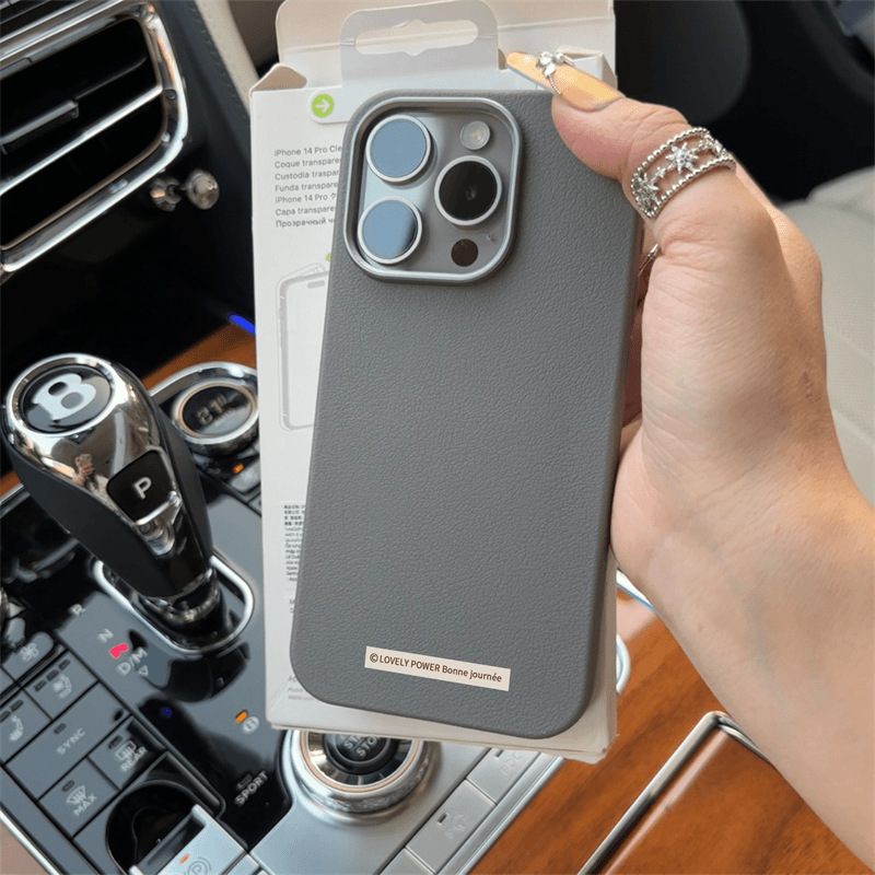 Minimalist English-Style Phone Case Suitable for Apple 17 Pro, 16/15, Plain Leather 14, High-End 11, Cute Xr, Artistic