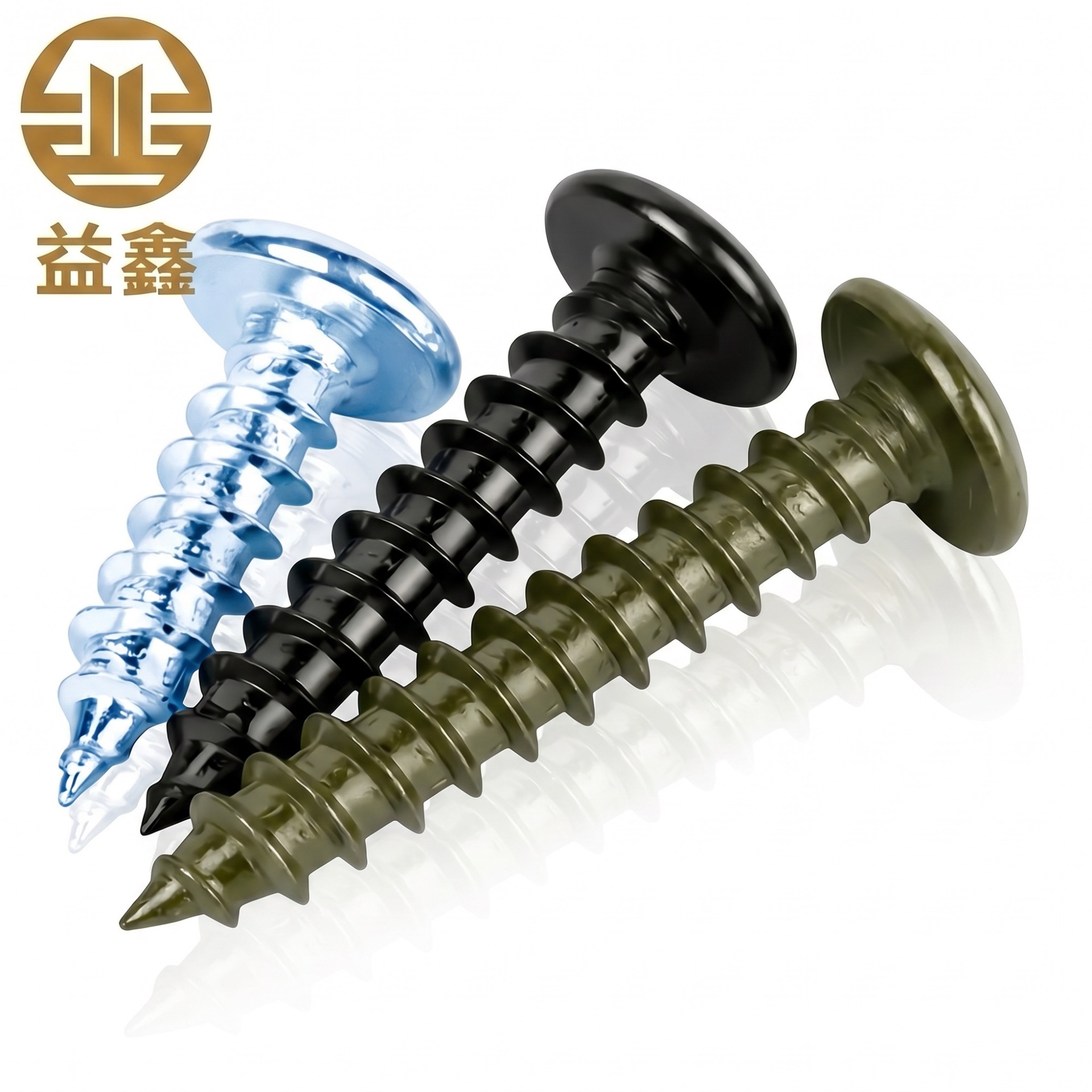 4.8 Grado de gran cabeza plana auto-tapping hierro rígido de carbono galvanizado verde y negro cabeza de hongo tornillo auto-tapping gran cabeza redonda auto-tapping cruz