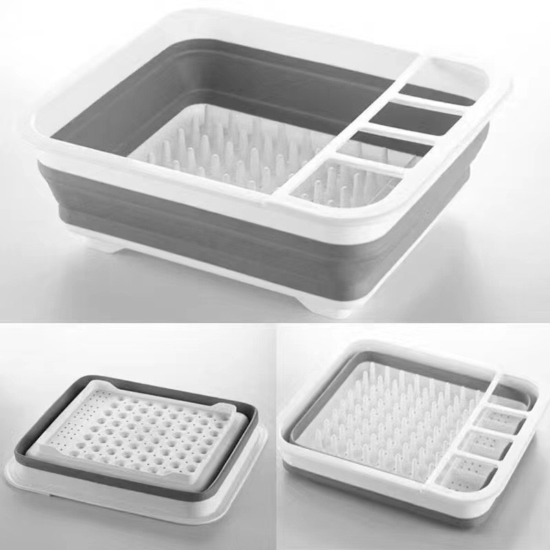 折りたたみボウルラックキッチン格納式排水ラック収納ラック食器排水収納ボックスシンクボウルと箸排水バスケット|undefined
