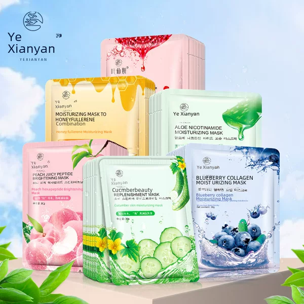 Ye Xianyan Blueberry Collagen Moisturizing Mask Fruit Mask Aloe Vera Niacinamide Mask Source Manufacturer Wholesale