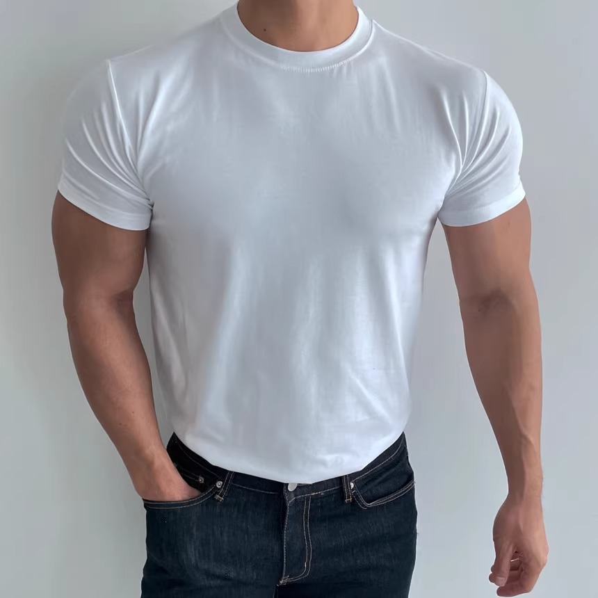 T-shirt uomo slim fit in cotone stile dapper per ufficio serata_voghion.com