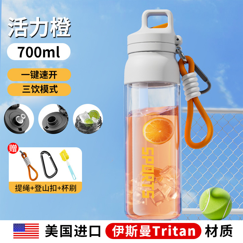 进口Tritan材质耐高温塑料杯运动水杯学生水杯上学专用吸管杯批发|undefined