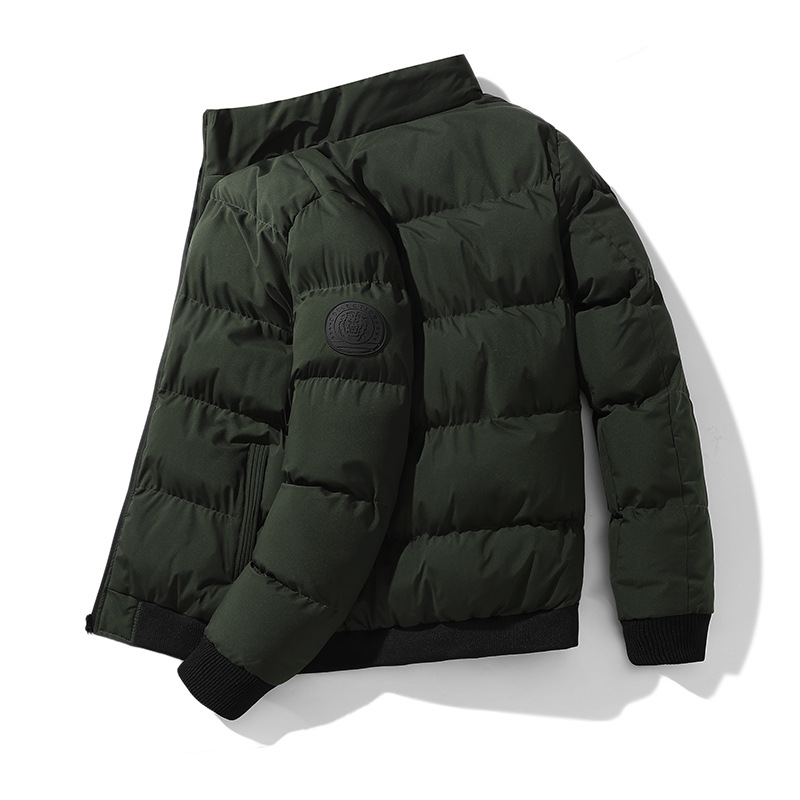 Men's Clothing Men's autumn and winter coat tiger head cotton coat thickened cotton coat stand collar short warm large cotton coat youth top_voghion.com
