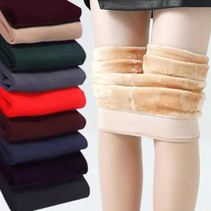 Abbigliamento da donna leggings invernali caldi per le donne da indossare come capospalla senza formazione di pallini collant a vita alta in velluto perlato di grandi dimensioni_voghion.com