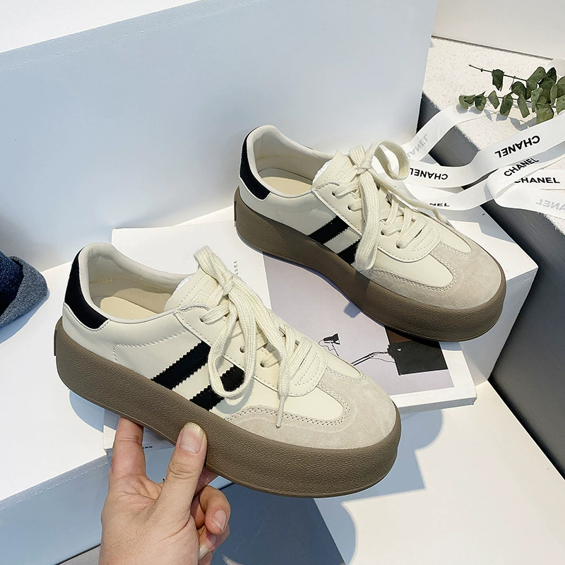 Износостойкие ретро-кроссовки в стиле «допамин», модные немецкие тренировочные туфли, лето 2023, удобные низкие кеды на высоком каблуке, повседневные универсальные белые туфли