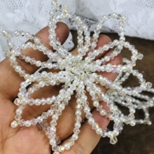 半成品配件 手工钉珠辅料水晶串珠花朵韩版夸张耳饰发饰双层配饰