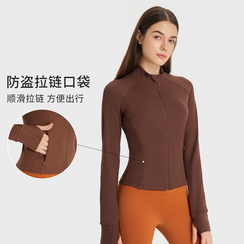 mlerillat mlerillat autumn and winter new sports fitness yoga wear stretch casual motorcycle jacket women