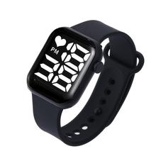 新款现货学生款电子表智能方形苹果手表y1 LED硅胶表带防水表