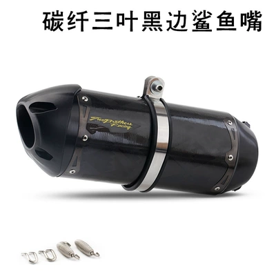 Infinite 300 Spring Breeze Motorcycle exhaust pipe - carbon-fiber-three-leaf-black-edge-shark-mouth