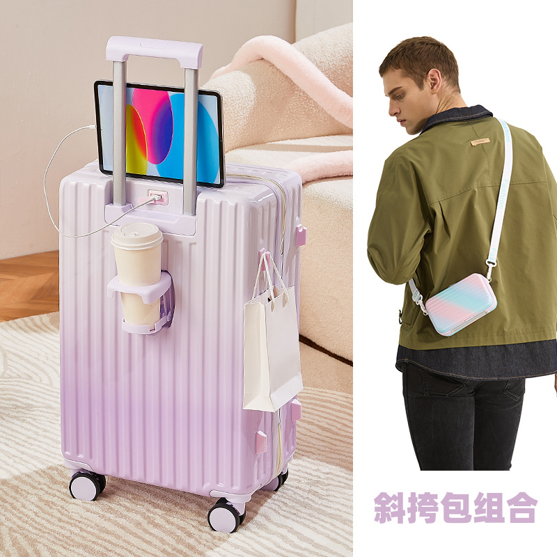 Maleta mujer de alto valor neto neto caja con ruedas de color degradado para hombre 24 pulgadas de gran capacidad contraseña de estudiante caja de viaje