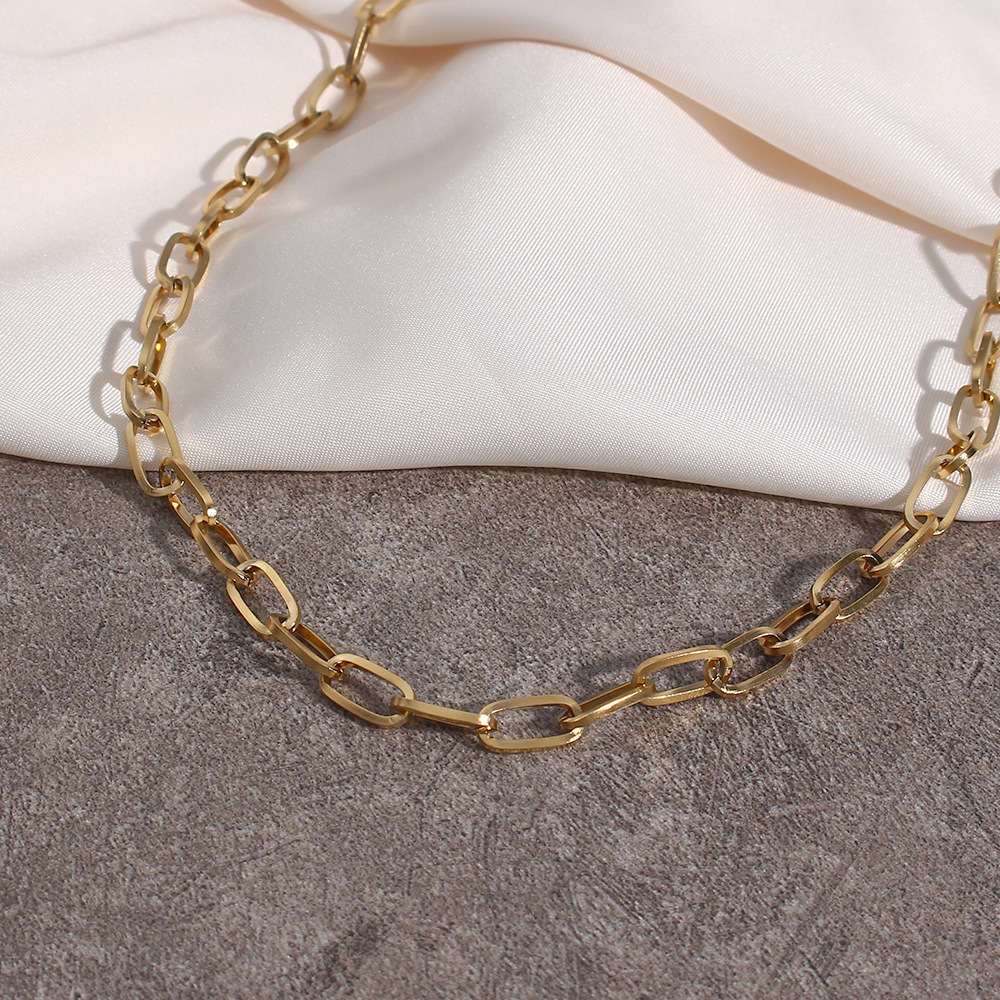 Fashion Geometric Stainless Steel Necklace Patchwork Plating Stainless Steel Necklaces