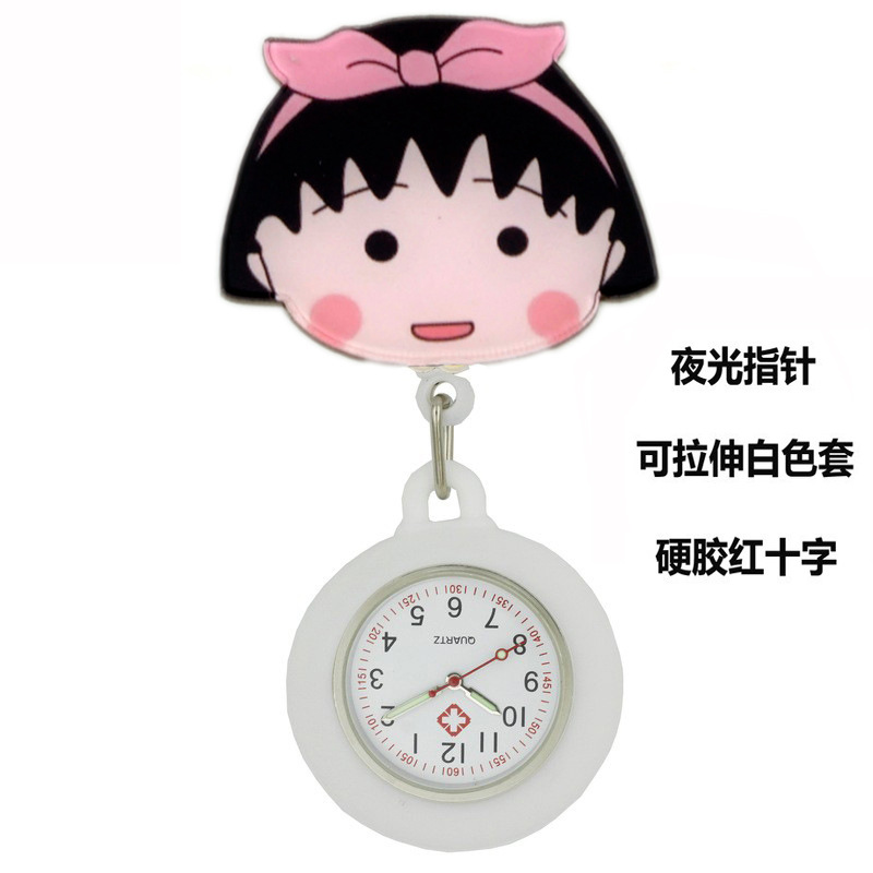 Reloj de enfermera de estiramiento multifuncional luminoso fuerte reloj colgante reloj electrónico digital retráctil de dibujos animados lindo clip cronómetro reloj de bolsillo