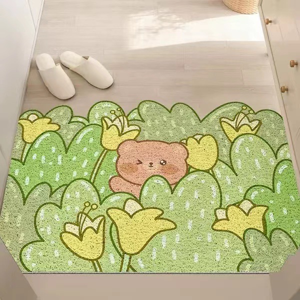 Electric car self-cutting silk ring floor mat non-slip mud removal floor mat can be cut floor mat modern simple