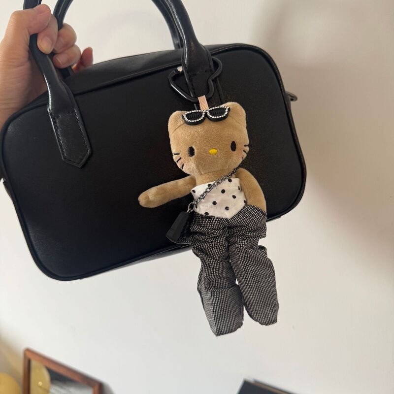 新款可爱长腿kitty毛绒挂件裙子换装娃衣ins风玩偶挂饰背包|undefined