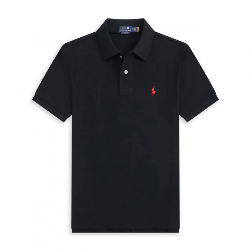 2025 Summer Trend New Embroidered Paul Polo Shirt Men's Short-Sleeved Lapel Embroidered Pony Logo Pure Cotton T-Shirt