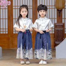 汉服男童夏季古装新中式国风套装女童儿童古风唐装国学六一表演服