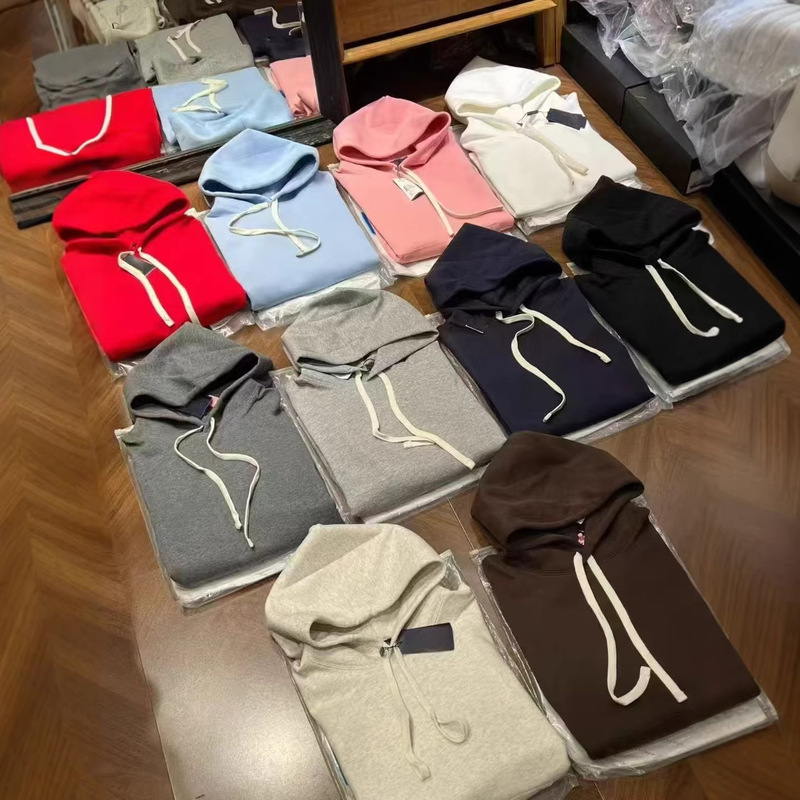 High-Quality/Scanable Qr Code Ralph Lauren Classic Loose-Fit Hooded Long-Sleeve Sweatshirt with Small Ma Embroidery, Unisex Sweatshirt