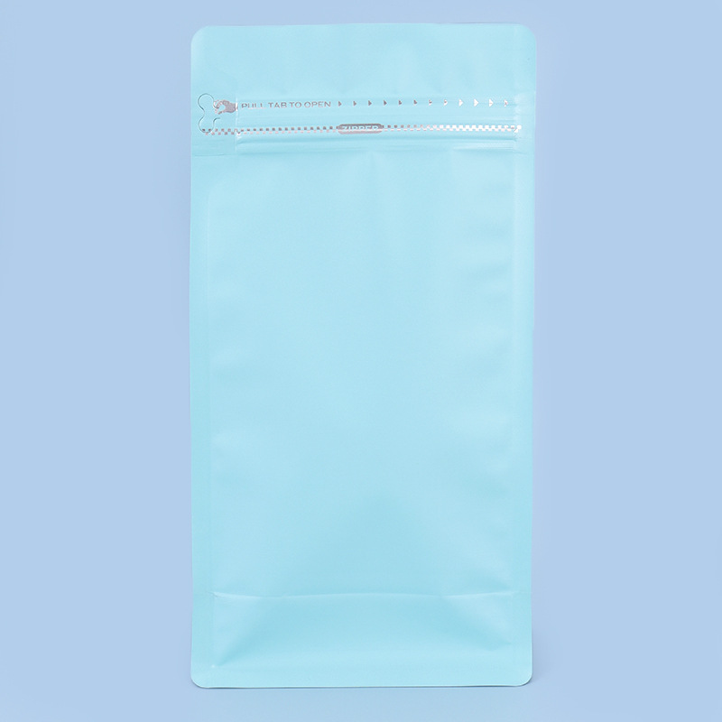 Bolsa de embalaje de granos de café, bolsa de sellado de ocho lados de papel de aluminio, bolsa de té autosuficiente, comida para mascotas, bocadillos de frutas secas, bolsa de color con cremallera