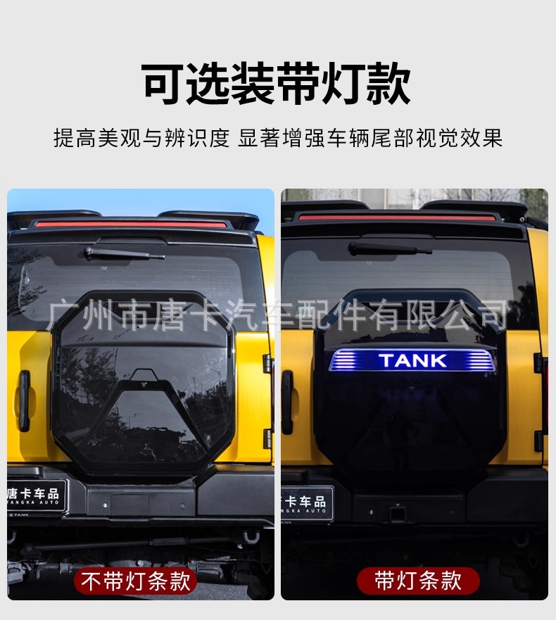 Tank 300 Journeyer Spare Tire Cover Rear Tailgate Spare Tire Shell All-Inclusive Tire Protective Cover Off-Road Appearance Modification
