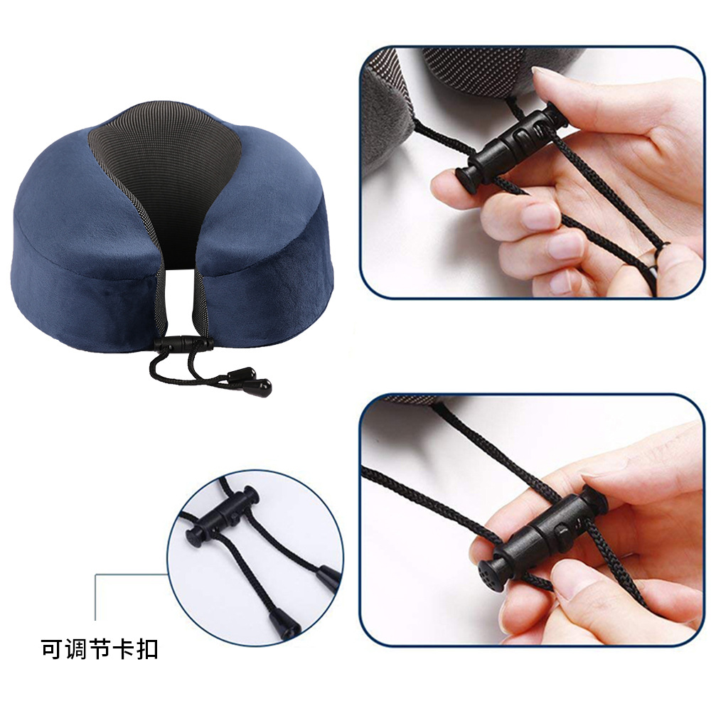 Nueva espuma de memoria de almacenamiento transfronteriza almohada en forma de U almohada de viaje de avión almohada de cuello portátil almohada de almuerzo de oficina