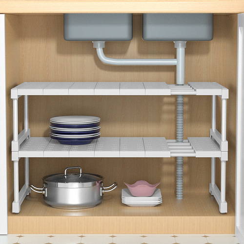 Wardrobe adjustable layered partition divider storage rack kitchen sink cabinet storage artifact bracket partition