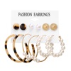 Acrylic earrings, retro set, European style, suitable for import, 6 pair, simple and elegant design