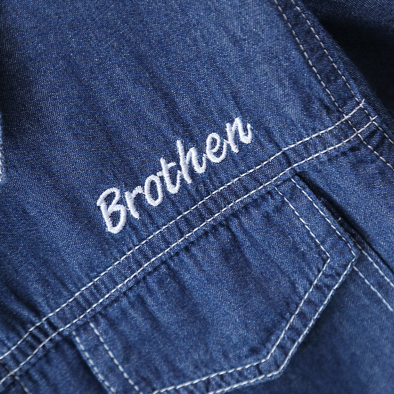 7216 traje de mezclilla para niños camisa de manga corta de verano de dos piezas 2025 nuevo vestido de verano coreano de moda para niños