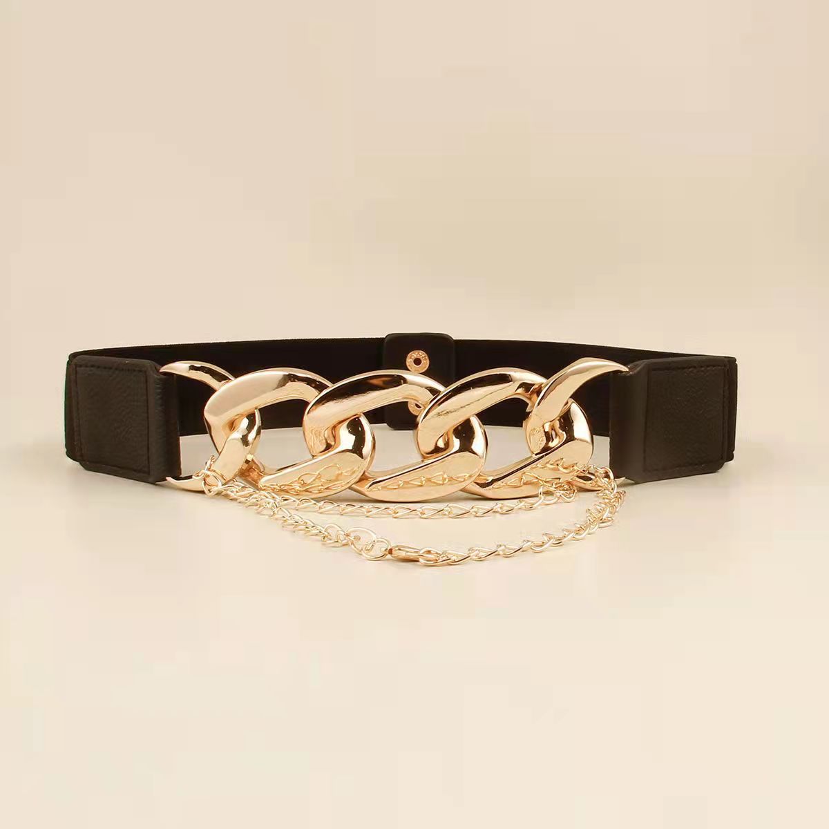 Fashion Solid Color Pu Leather Alloy Chain Belt display picture 2